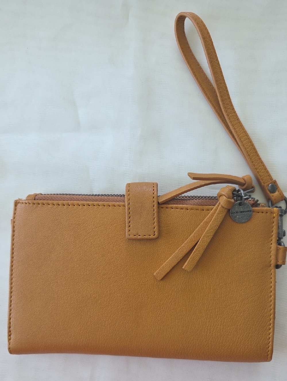 Lucky Brand Leather Wristlet Wallet - Tan
